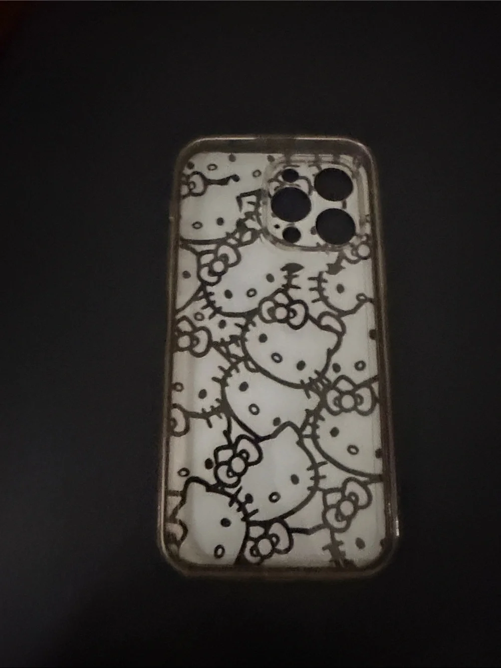 Hello Kitty Pattern Clear Pink & White Phone Case